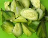 A picture of step 1 of Cucumber with umeboshi.