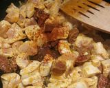 A picture of step 2 of Spicy chickpea and chicken dinner :) #worldpulseday.