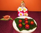 A picture of step 3 of Beetroot Lotus modak.