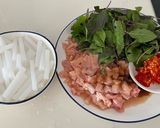 A picture of step 1 of Stir Fried Clear Flat Noodles and Chicken With Basil.