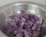A picture of step 2 of Chatpata kand(purple yam).