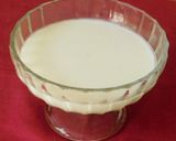 A picture of step 2 of Honeyed curd with mango jelly topping.
