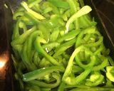 A picture of step 2 of Sautéed green bell pepper.