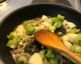 A picture of step 3 of Mushroom Risotto.
