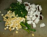 A picture of step 3 of Appe with sambar-chutney.