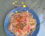 Hình bước làm 8 của món Mì spaghetti xúc xích