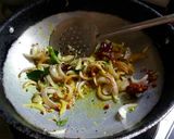 A picture of step 2 of Vankaya vepudu (brinjal stir fry).