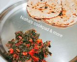 A picture of step 6 of Lal saag sabji.