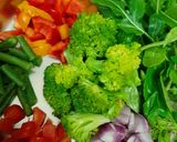 A picture of step 2 of Healthy Pasta Mayo Salad with Veggies and Feta Cheese.