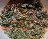 A picture of step 4 of Mchicha Subji (A leafy Vegetable).