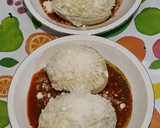 Foto del paso 4 de la receta: Patatas rellenas a los 3 quesos, setas y salsa tomate & trufas