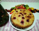 A picture of step 10 of Pineapple Raspberry Upside Down Cake.