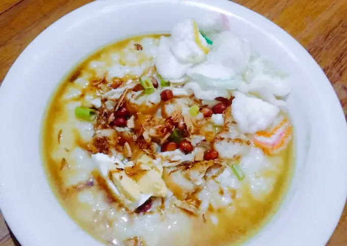 Langkah-langkah untuk membuat Cara membuat Bubur ayam rumahan