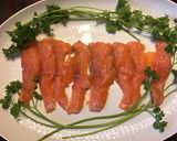 A picture of step 1 of California Farm Cucumber Salmon Spring Roll.