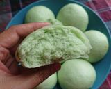 Hình bước làm 9 của món Bánh bao sữa dừa lá dứa