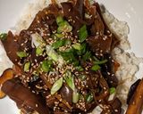 A picture of step 5 of Teriyaki Eggplant & Mushroom Don.