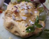 A picture of step 1 of Low-Fat Melon Ice-Cream with Passion fruit and mint fruit salad.