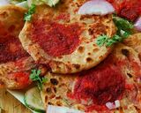 A picture of step 7 of Beetroot center filled Paratha.