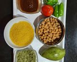 A picture of step 1 of Chick peas chat (jain).