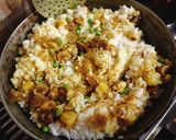 A picture of step 4 of Gatta pulao.