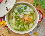 Hình bước làm 2 của món Canh bí xanh tôm khô thịt xay
