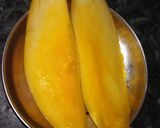 A picture of step 1 of Tri colour mango mastani.