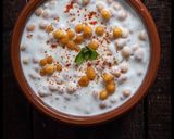 A picture of step 3 of Boondi ka raita.