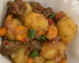 A picture of step 7 of Breakfast inspo | potatoes and beef.