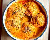 A picture of step 6 of Easy Creamy Tomato Sauce Stuffed Bell Peppers with Meat and Rice by TastyPinch.