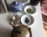 A picture of step 4 of Japanese green tea leaf - refreshed and revived again.