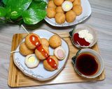 Hình bước làm 5 của món Bánh trứng cút & xúc xích chiên giòn