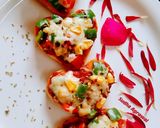 हार्ट शेप पिज़्ज़ा होम मेड बेस से(Heart shape pizza home made base se recipe in Hindi) रेसिपी चरण 11 फोटो