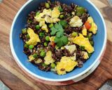 A picture of step 9 of EGG FRIED RICE with BLACK RICE.
