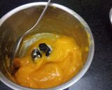 A picture of step 1 of Mango mousse with choco cup.