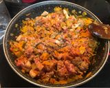Foto del paso 2 de la receta: Macarrones al horno con picadillo, panceta y chistorra + verduritas, 🌶🥕 al toque ras el hanout