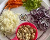 A picture of step 1 of Cashew cabbage.