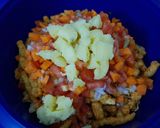 A picture of step 3 of Kurkure Chaat.
