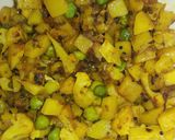 A picture of step 4 of Kolkata style Singara(matar cauliflower samosa).