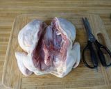 A picture of step 1 of Lee's Spatchcocked Chicken & Roasted Veggies.