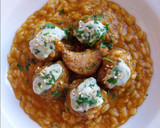 Foto del paso 11 de la receta: Albóndigas con orzo y crema de queso azul