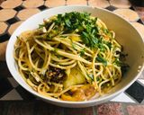 A picture of step 8 of Spaghetti with Zucchini & Fried Lemon.