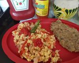 Foto del paso 4 de la receta: Huevo a la Mexicana con jamón 🤣
