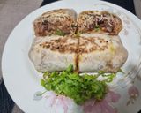 A picture of step 11 of Paneer and Beans Burrito wrap.