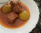 A picture of step 5 of Tinday Gosht.