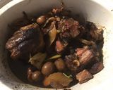 A picture of step 1 of California Farm Lamb Shanks with Olives.