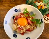 A picture of step 4 of Sashimi Yukhoe (Korean  style).
