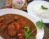 A picture of step 10 of Chettinad Meen Kuzhambu.