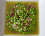 Foto del paso 6 de la receta: Guisantes tiernos con jamón