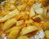 A picture of step 6 of Malabar Spinach, California Lemon & Potato Stir Fry.