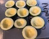Une image de l'étape 3 de Courgettes rondes farcies tomate et chèvre (recette plancha).